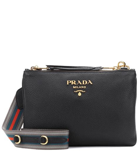 Leather crossbody bag Prada Black in Leather 